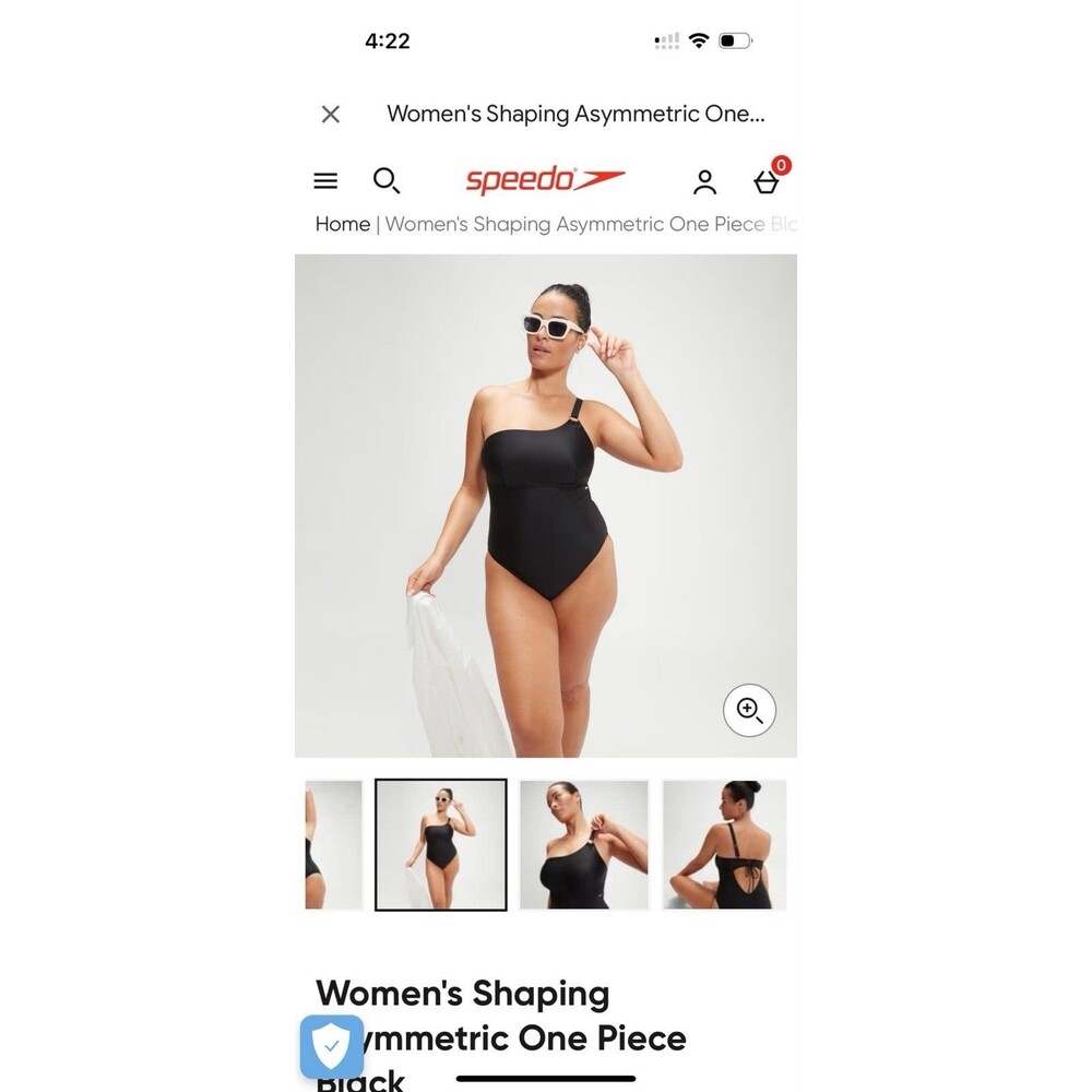 Speedo Women’s Asymmetrical Shaping One Piece Swimsuit Black